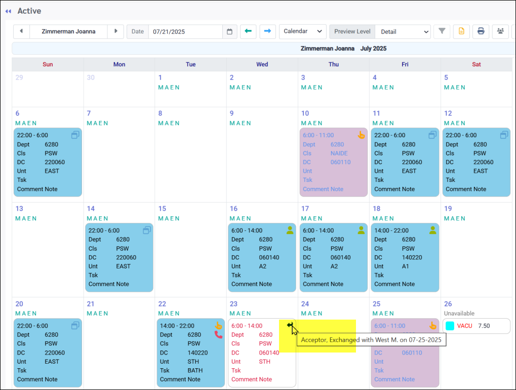 The Active Schedule